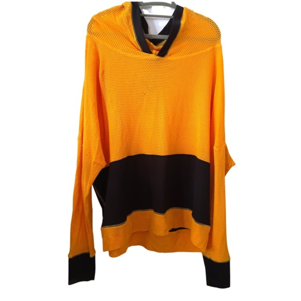Emma & Sam Orange and Black Mesh Hoodie Sweatshirt size S